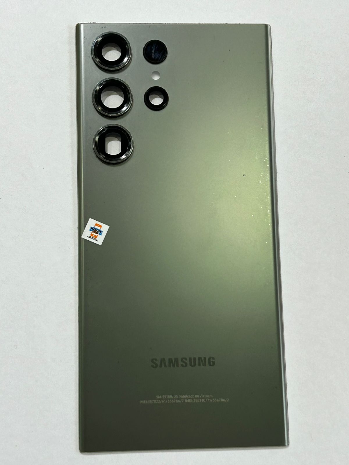 Tapa Samsung original usada S23 ultra con lentes de camara color verde / S918B 